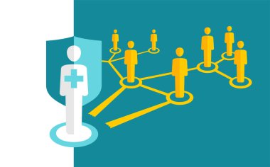 Aşı konsepti - virüs direnci yayıldı