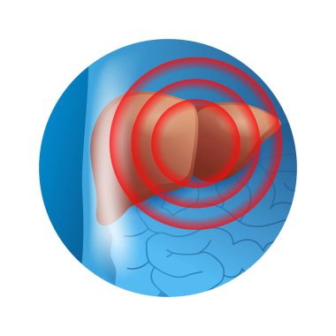 Acı çemberli karaciğer 3 boyutlu simge - hepatit