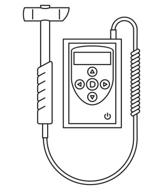 Beton test edicisi - normal ile yüksek dayanıklı betonu doğru ölçmek için el aleti. İnce çizgide izole edilmiş simge