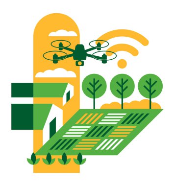 Akıllı Tarım, tarım, teknoloji ve yenilikler insansız hava araçları - tarım endüstrisine gelişmiş teknolojiyi koz olarak sunma üzerine odaklanmış yönetim kavramı