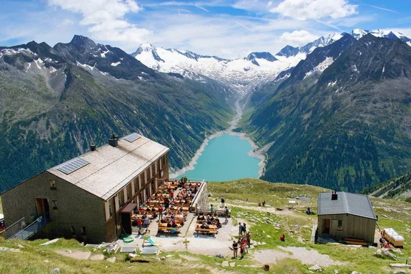 Zillertal Rakouské Alpy Rakousko Července 2020 Letní Horská Krajina Olpererhutte — Stock fotografie