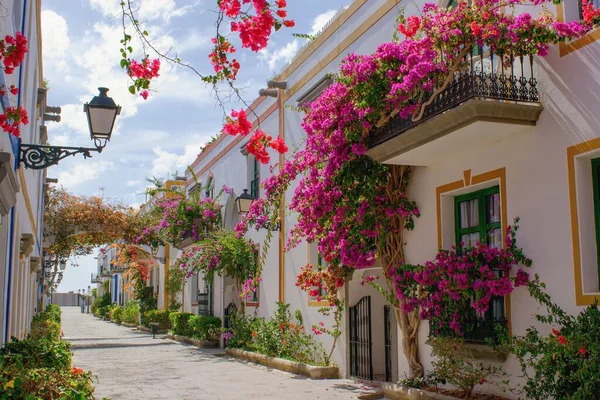 Belle Rue Dans Ville Puerto Mogan Grande Canarie Espagne — Photo