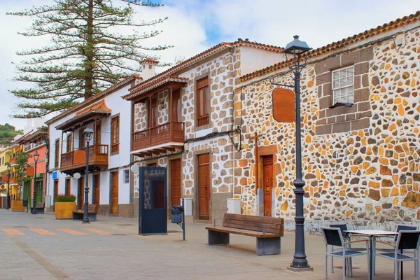 City Street Bela Arquitetura Colonial Espanhola Colorida Típica Teror City — Fotografia de Stock