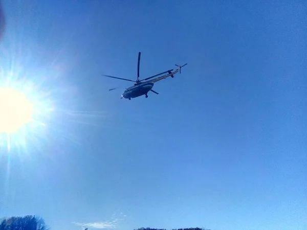 Helikopter Zon Zijn Hoogtepunt — Stockfoto