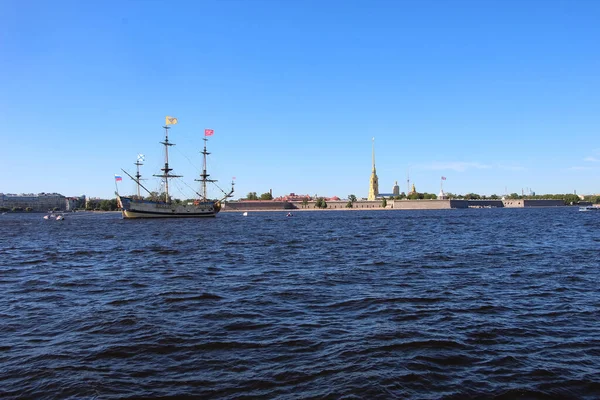 Saint Pétersbourg Russie Juillet 2020 Vue Cuirassé Poltava Forteresse Pierre — Photo