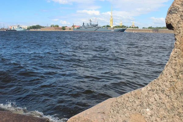 Санкт Петербург Россия Июля 2020 Года Вид Военного Корабля Невское — стоковое фото