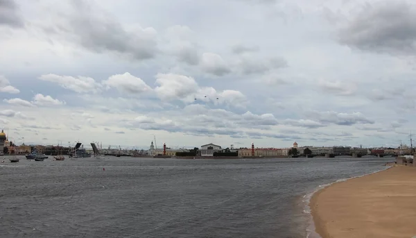 Санкт Петербург Россия Июля 2021 Года Панорамный Вид Авиашоу Над — стоковое фото