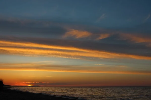 Vista Pôr Sol Colorido Mar Sul — Fotografia de Stock