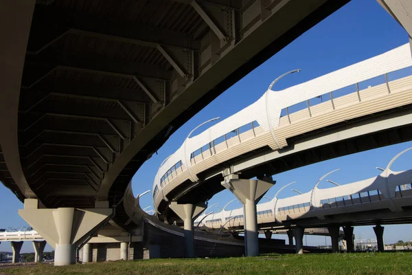 View Highway Interchange System Its Structural Components Supports Motorway — Stock Photo, Image