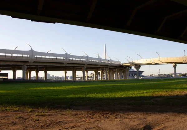 View Highway Interchange System Its Structural Components Supports Motorway — Stock Photo, Image