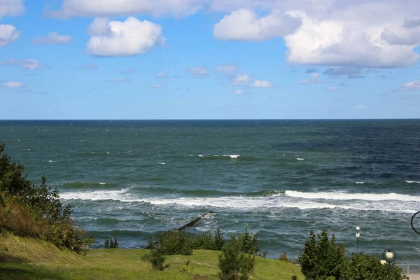 Schöne Aussicht Vom Hohen Ufer Auf Das Meer Auf Die — Stockfoto