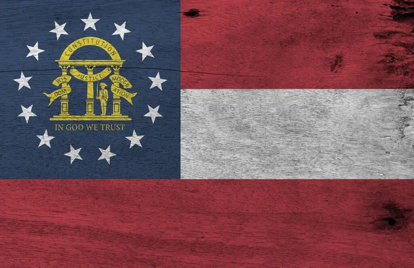 Σημαία Γεωργίας Ξύλινο Φόντο Πλάκα Grunge Γεωργία Σημαία Υφή Πολιτείες — Φωτογραφία Αρχείου