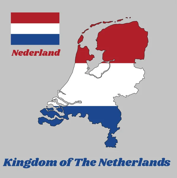 Nederland Ana Hatları Bayrağı Kırmızı Beyaz Mavinin Yatay Üçlemesidir Hollanda — Stok Vektör