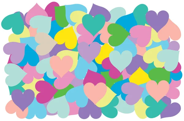 Разноцветный Цвет Сердца Накладывается Рисунок Красочная Геометрическая Форма Накладывается Текстуру — стоковый вектор