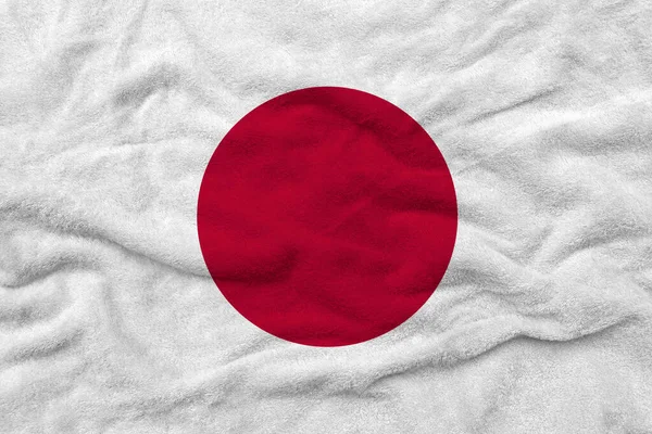 Japán Zászló Minta Törölköző Szövet Japán Nemzeti Zászló Szövet Textúra — Stock Fotó