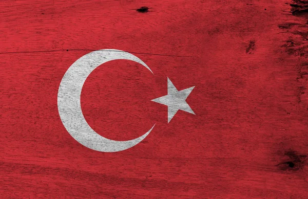 Vlag Van Turkije Houten Ondergrond Grunge Turkse Vlag Textuur Een — Stockfoto