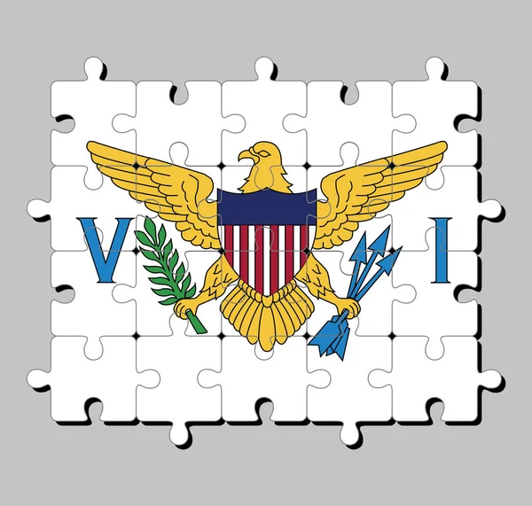 Загадка Про Прапор Віргінських Островів Гербі Сполучених Штатів Між Літерами — стоковий вектор