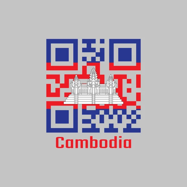 Código Define Cor Bandeira Cambojana Azul Vermelho Branco Cor Com —  Vetores de Stock