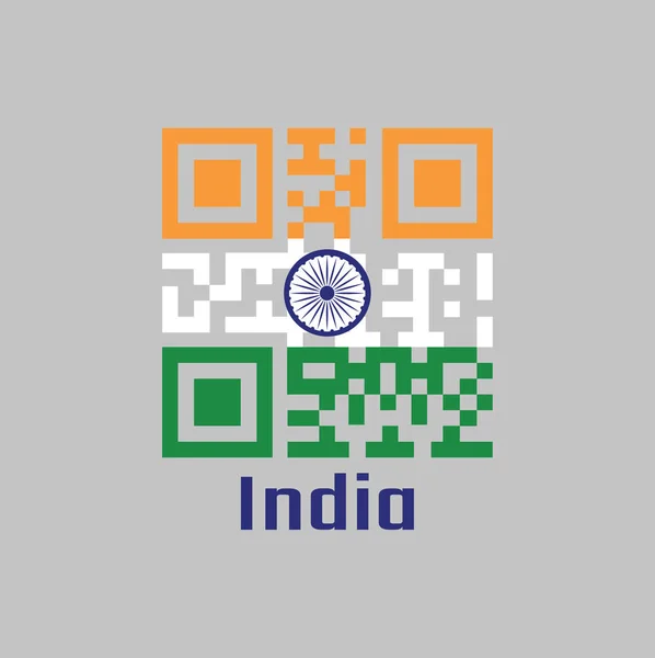 Κωδικός Που Χρώμα Της Σημαίας Της Ινδίας Είναι Ένα Οριζόντιο — Διανυσματικό Αρχείο