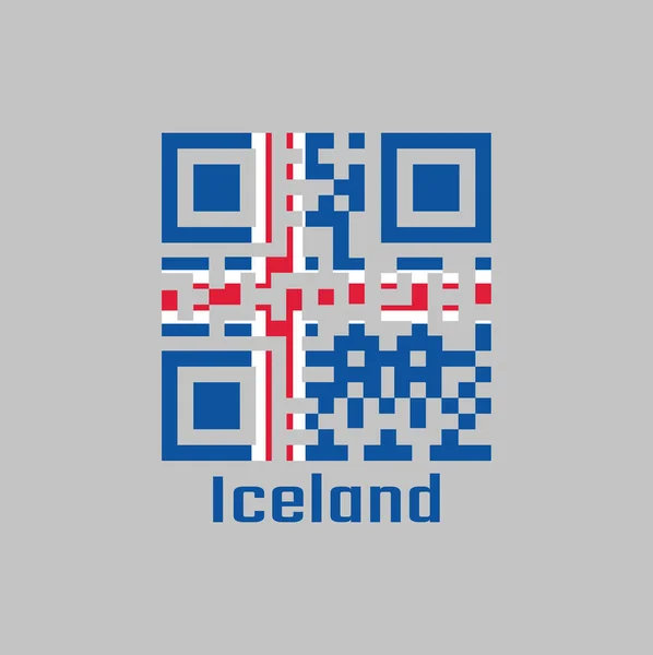 Código Establece Color Bandera Islandia Azul Como Cielo Con Una — Archivo Imágenes Vectoriales