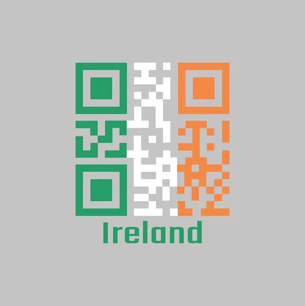 Code Set Color Ireland Flag Vertical Tricolor Green White Orange — Stock Vector