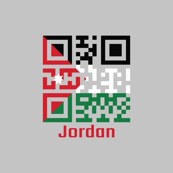 Código Establece Color Bandera Jordan Una Tribanda Horizontal Blanco Verde — Archivo Imágenes Vectoriales