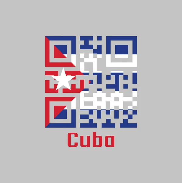 Code Définit Couleur Drapeau Cuba Cinq Bandes Horizontales Bleu Blanc — Image vectorielle