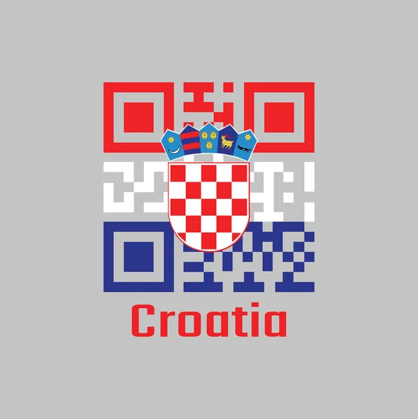 Código Definir Cor Bandeira Croácia Tricolor Horizontal Vermelho Branco Azul — Vetor de Stock