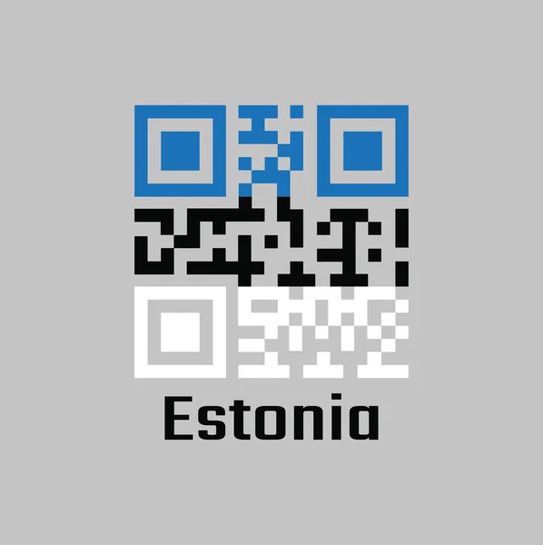 Kód Állítsa Színét Észtország Zászló Egy Kék Fekete Fehér Vízszintes — Stock Vector