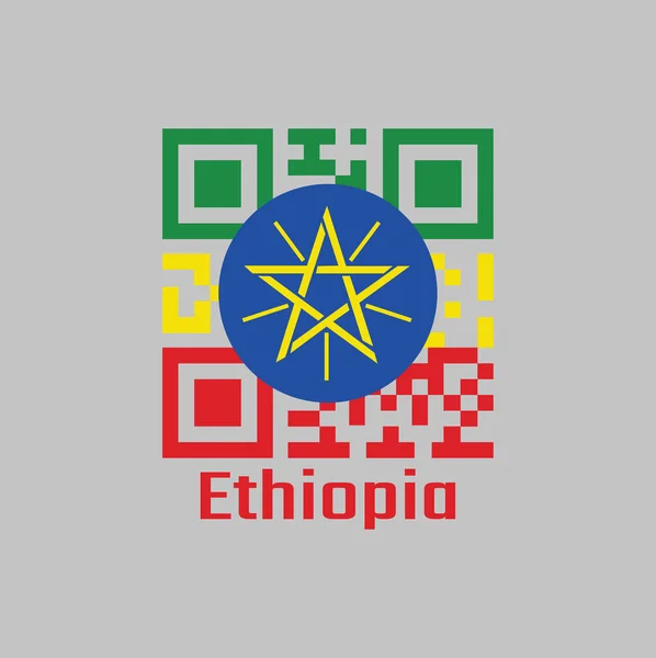 Código Establece Color Bandera Etiopía Tricolor Horizontal Color Verde Amarillo — Archivo Imágenes Vectoriales