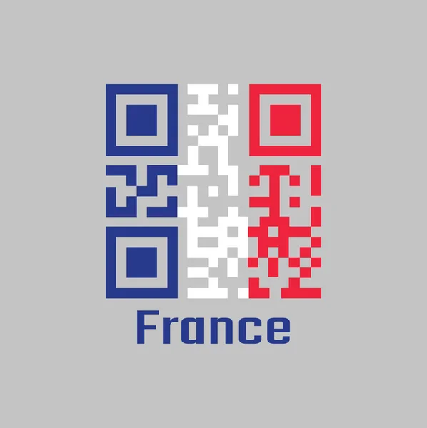 Código Definir Cor Bandeira França Tricolor Vertical Azul Branco Vermelho — Vetor de Stock