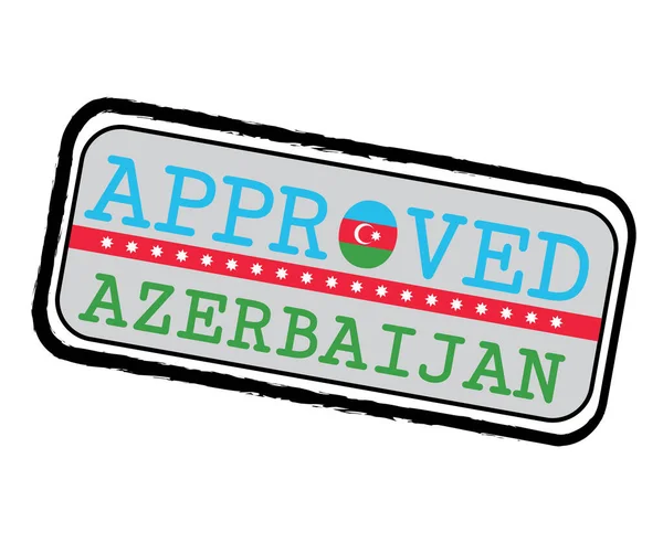 Vector Stamp Approved Logo Azerbejdżan Flag Shape Text Azerbejdżan Pieczęć — Wektor stockowy