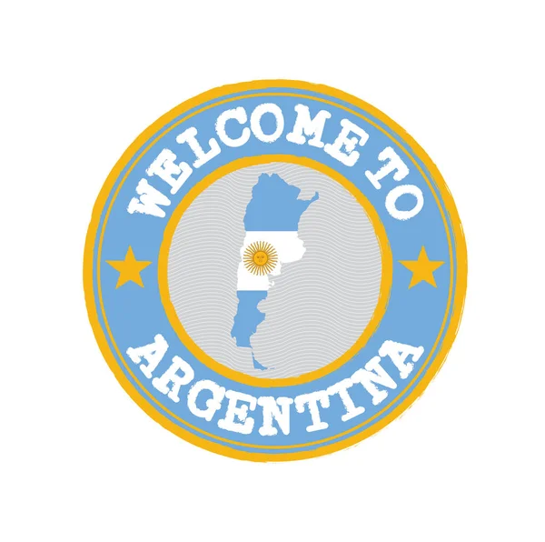 Векторная Марка Приветствия Аргентине Картой Страны Центре Грубо Говоря Привет — стоковый вектор