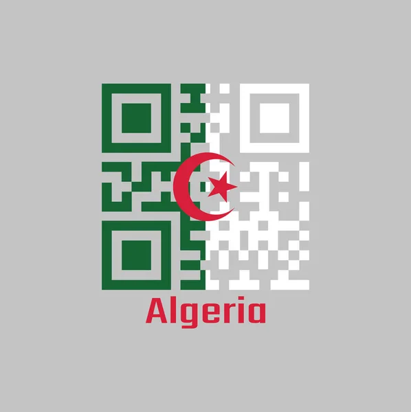 Kod Ustawić Kolor Flagi Algierii Składa Się Dwóch Równych Pionowych — Wektor stockowy