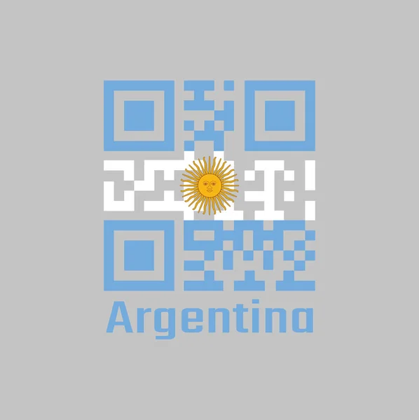 Код Задает Цвет Аргентинского Флага Трехцветную Полоску Светло Голубого Сверху — стоковый вектор