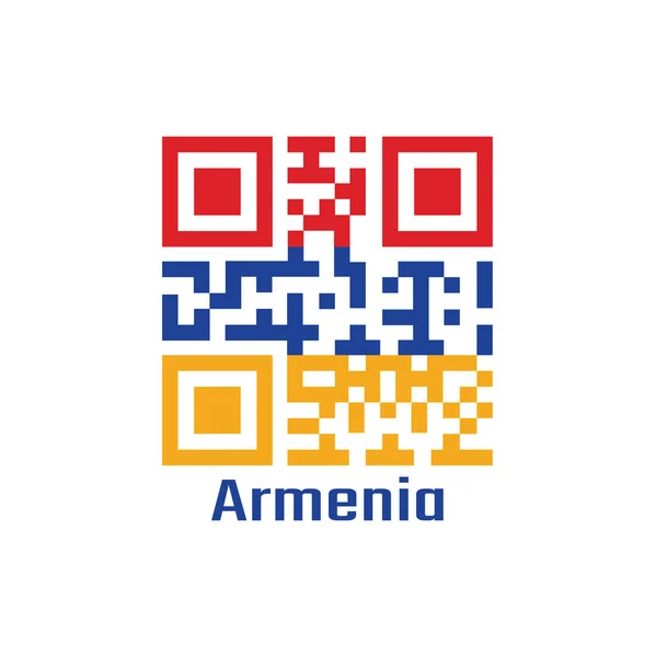 Code Définit Couleur Drapeau Arménie Tricolore Horizontal Rouge Bleu Orange — Image vectorielle