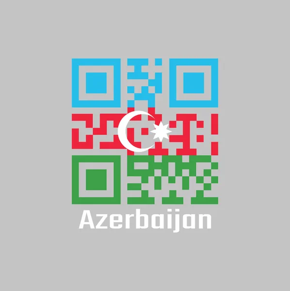 Code Définit Couleur Drapeau Azerbaïdjanais Tricolore Horizontal Bleu Rouge Vert — Image vectorielle