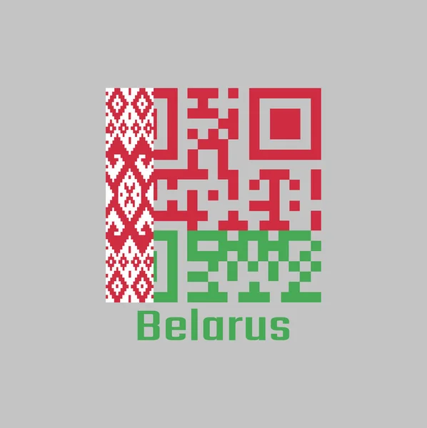 Code Définit Couleur Drapeau Biélorusse Bicolore Horizontal Rouge Sur Vert — Image vectorielle