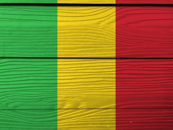 Flag Mali Wooden Wall Background Grunge Malian Flag Texture Vertical — Stock Photo, Image