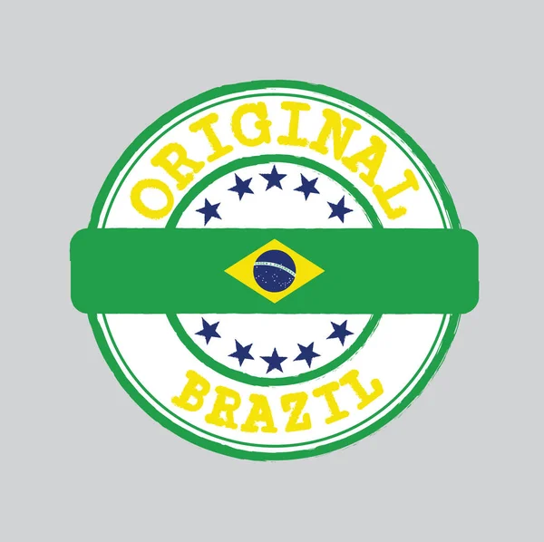 Orijinal Logonun Vector Stamp Original Logo Text Brazil Tying Middle — Stok Vektör
