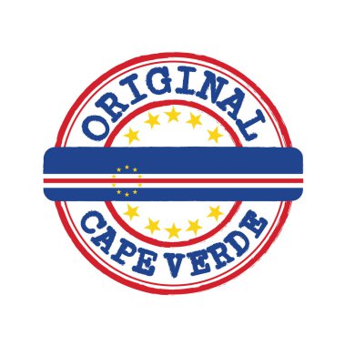 Orijinal logonun Vektör Damgası 'nda Cape Verde ve Flag ile birlikte ortaya bağlama yazıları var. Cape Verde 'den Grunge Kauçuk Doku Mührü.