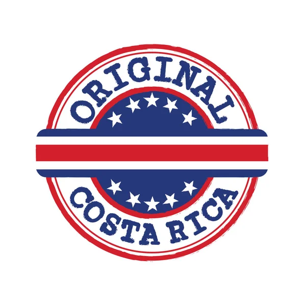 Timbre Vectoriel Logo Original Avec Texte Costa Rica Lien Milieu — Image vectorielle