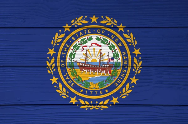 New Hampshire Flagge Farbe Auf Fiber Zement Platte Wandhintergrund Gemalt — Stockfoto