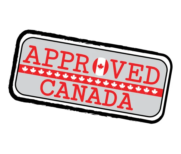 经批准的带有加拿大国旗的符号的矢量图章 其形状为O字形加拿大 加拿大批准的橡胶制品图章 — 图库矢量图片
