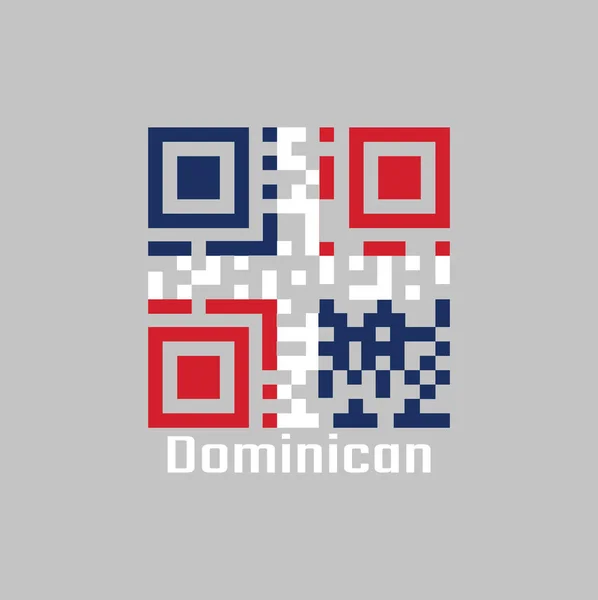 Код Задает Цвет Доминиканского Флага Белый Крест Четыре Прямоугольника Синий — стоковый вектор