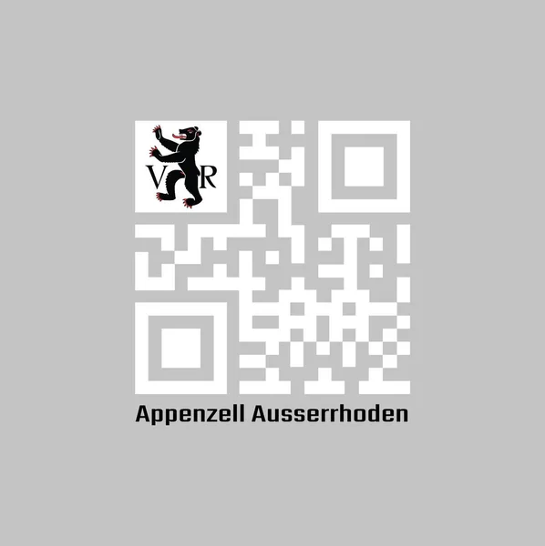Código Branco Bandeira Appenzell Ausserrhoden Canto Superior Cantão Suíça Com — Vetor de Stock