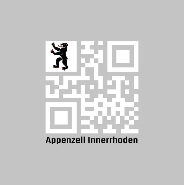 Código Branco Bandeira Innerrhoden Appenzell Canto Superior Cantão Suíça Com — Vetor de Stock