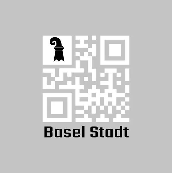 Código Branco Bandeira Basel Stadt Canto Superior Cantão Suíça Com — Vetor de Stock