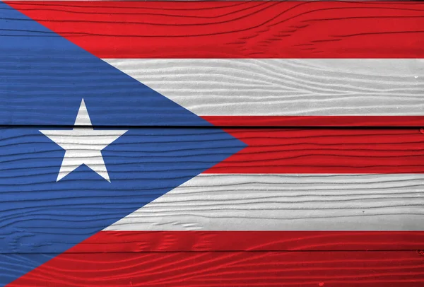 Flagga Puerto Rico Trä Vägg Bakgrund Grunge Puerto Rico Flagga — Stockfoto