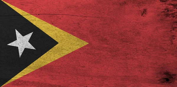 Tahta Plaka Arka Planında Timor Leste Bayrağı Grunge Timor Leste — Stok fotoğraf